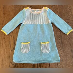 Baby Boden Stylish Blue and Yellow Kids Dress size 6-12 months